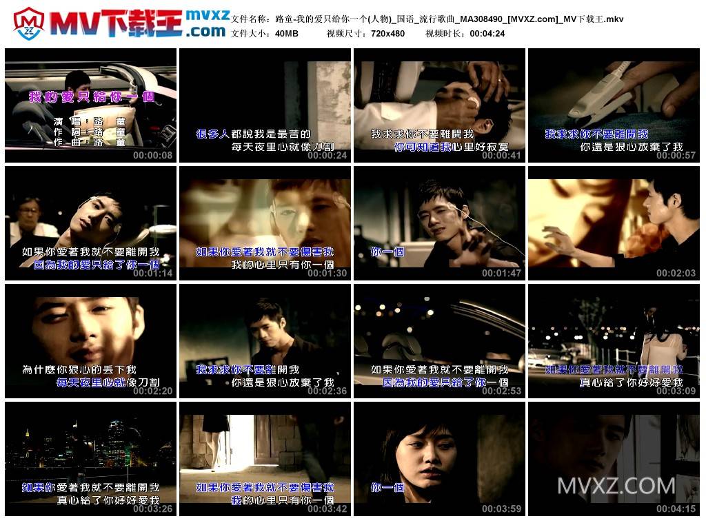 路童-我的爱只给你一个(人物)_国语_流行歌曲_MA308490